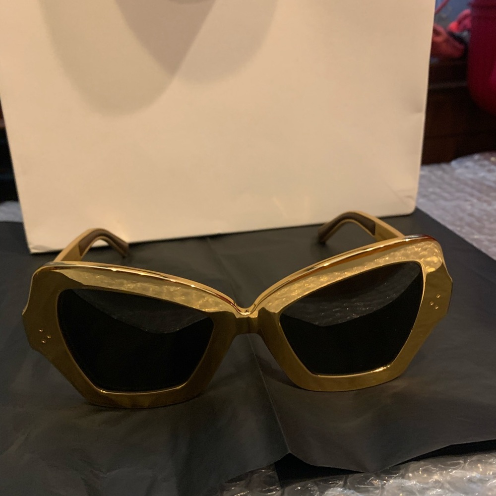 CELINE PARIS BUTTERFLY SUNGLASSES TITANIUM AND GOLD LIMITED EDITION 08/50 - Picture 2 of 9